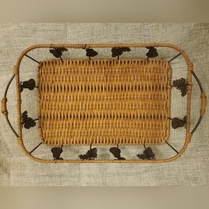 Casserole tray with pear and grape accents